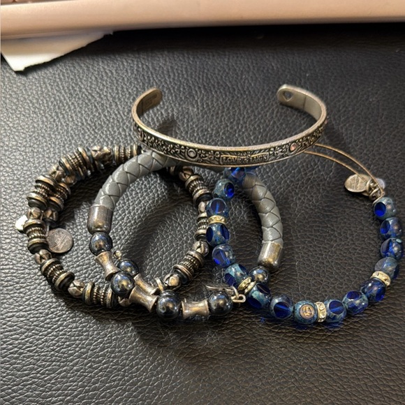 Alex and Ani Jewelry - Alex and Ani silver and blue Bracelet Set